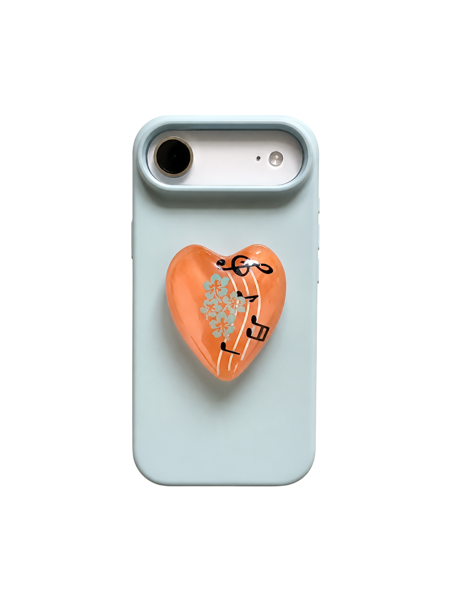 Sunset Hibiscus Jelly Heart Phone Grip | MagSafe Grip – Hello