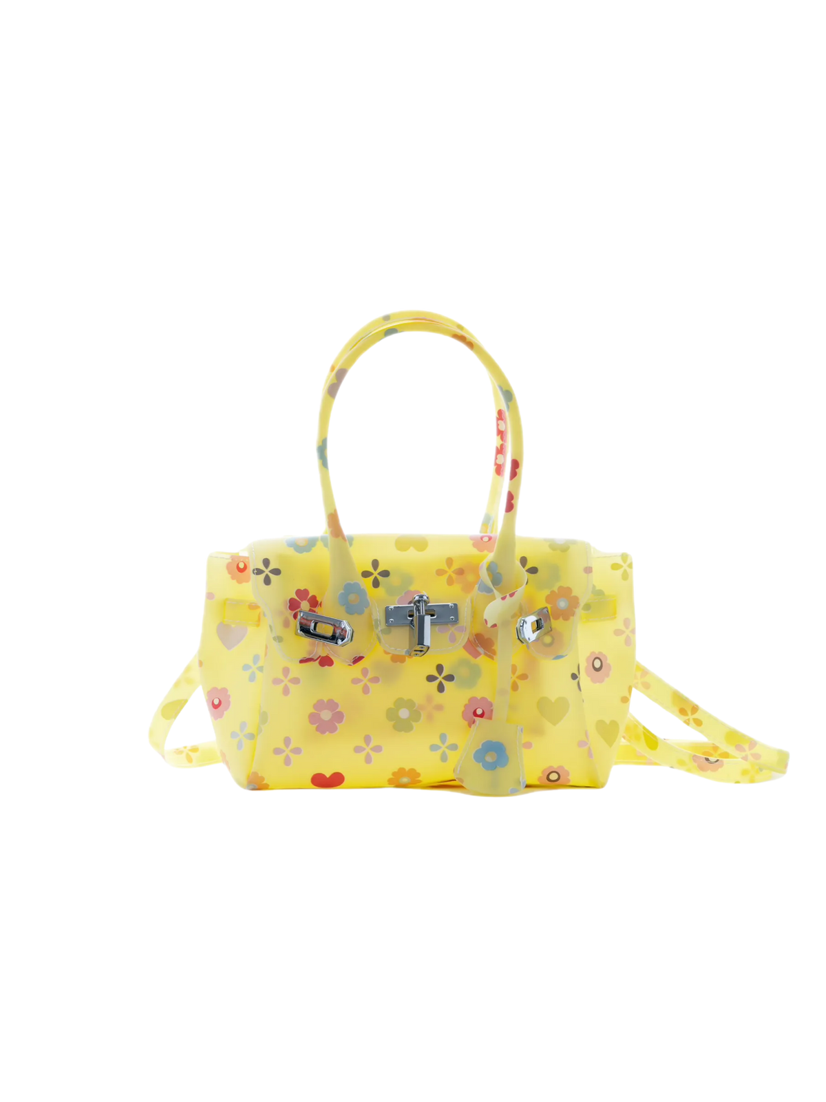 Jelly Firkin 21 Flower Print Bag Butter front product view