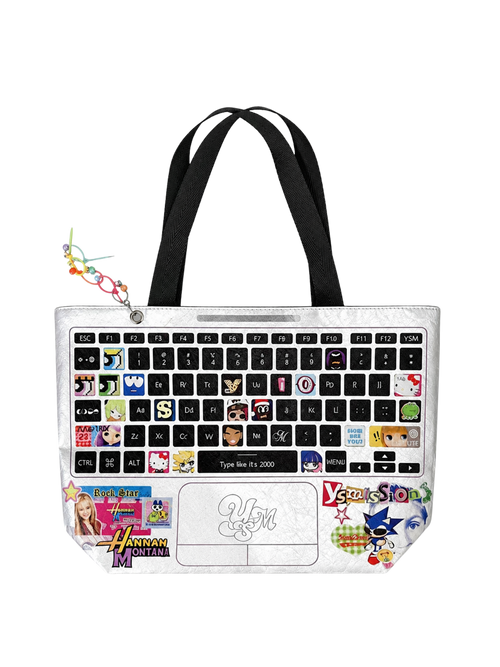 2000s Laptop Collage Tote front view
