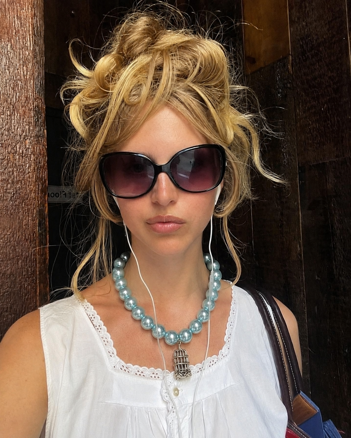 Aqua Pearl Birdcage Necklace