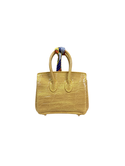 Baby Firkin AirPods Case Charm Mustard back view on white background