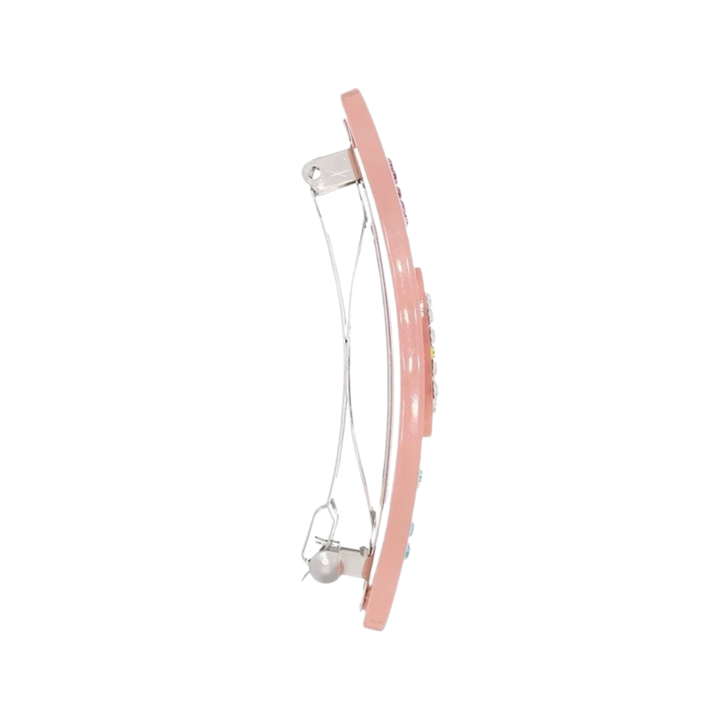 Bling Bandaid Hair Clip Strawberry Milk side view on white background