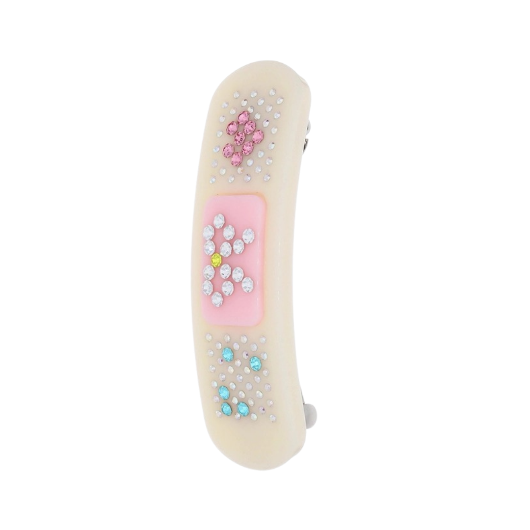 Bling Bandaid Hair Clip Vanilla Cream front view on white background