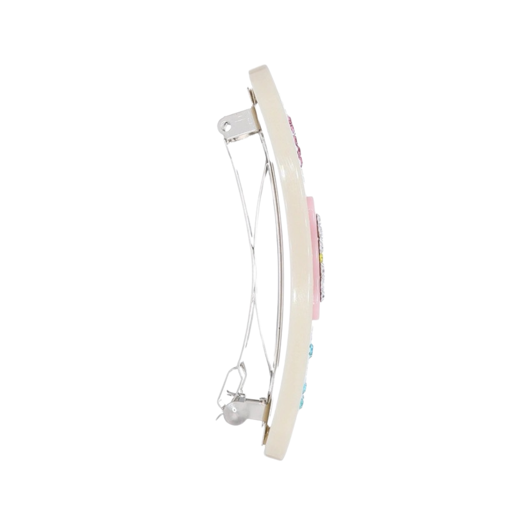 Bling Bandaid Hair Clip Vanilla Cream side view on white background