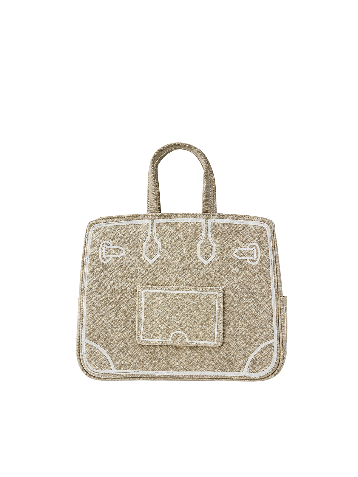 Boatkin 25 Sketch Canvas Shoulder Tote Bag in Sand, back view