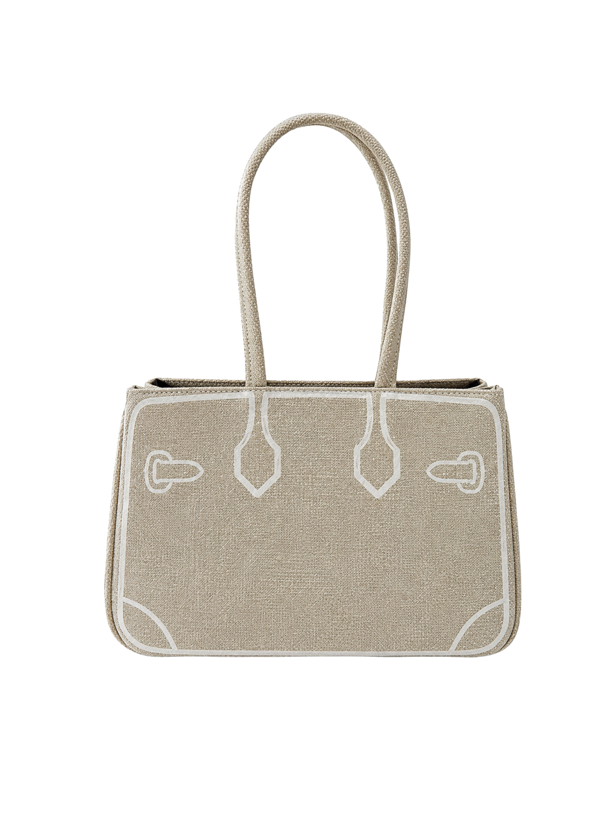 Boatkin 29 Sketch Canvas Shoulder Tote Bag in Sand, back view