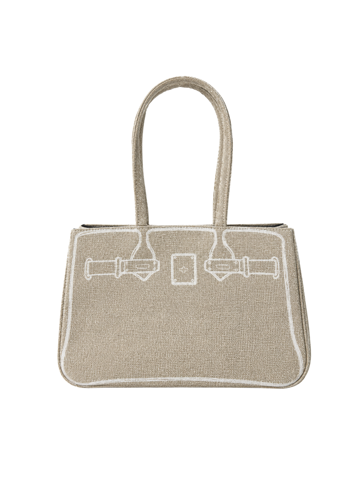 Boatkin 29 Sketch Canvas Shoulder Tote Bag in Sand, front view