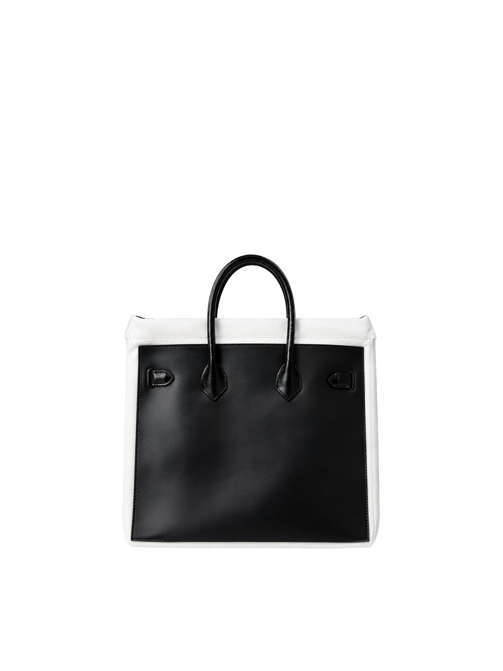 Boatkin 30 Leather Canvas Tote Bag in Black House, back view