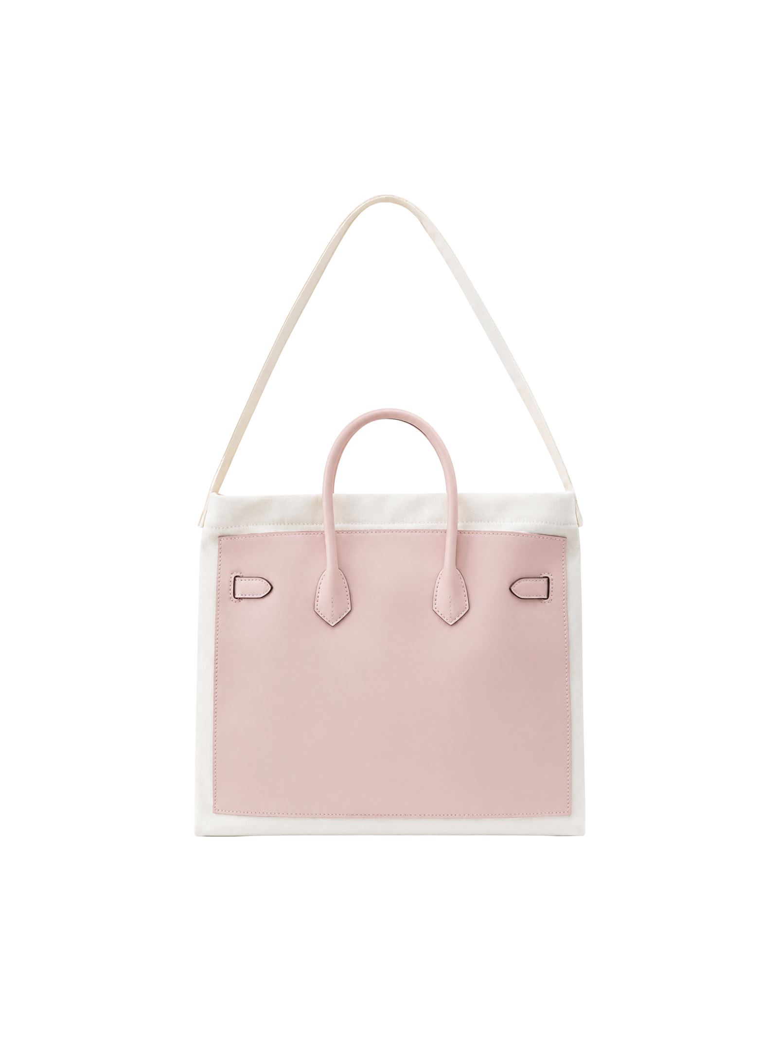 Boatkin 30 Leather Canvas Tote Bag in Blossom Tinsel, back view