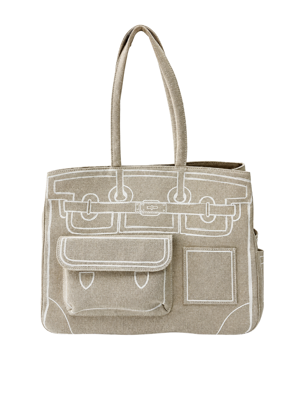Boatkin 38 Sketch Canvas Tote Bag in Sand, front view