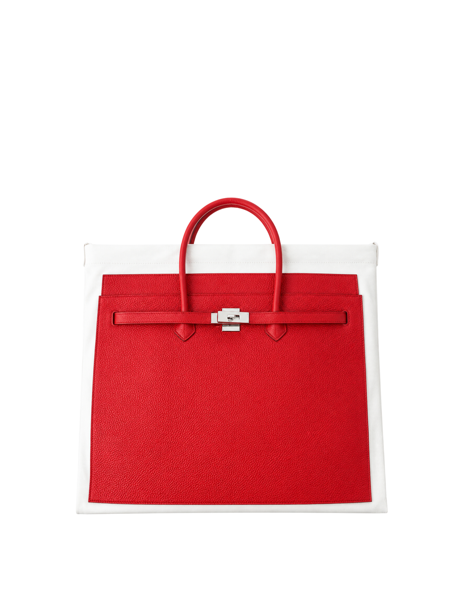 Boatkin 46 Leather Canvas Tote Bag in Cherry, front view