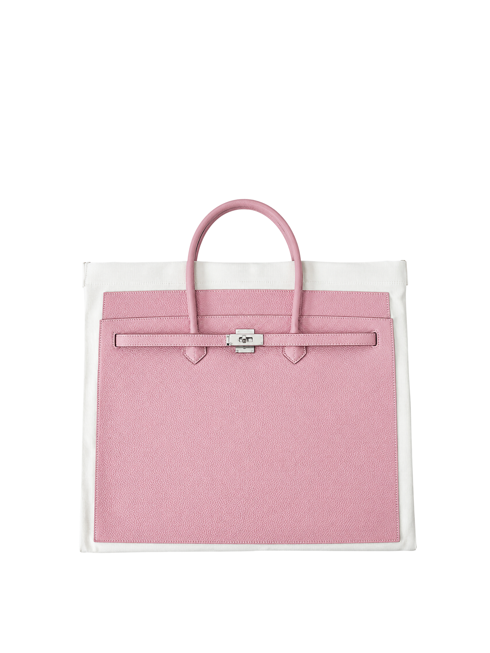 Boatkin 46 Leather Canvas Tote Bag in Blossom, front view
