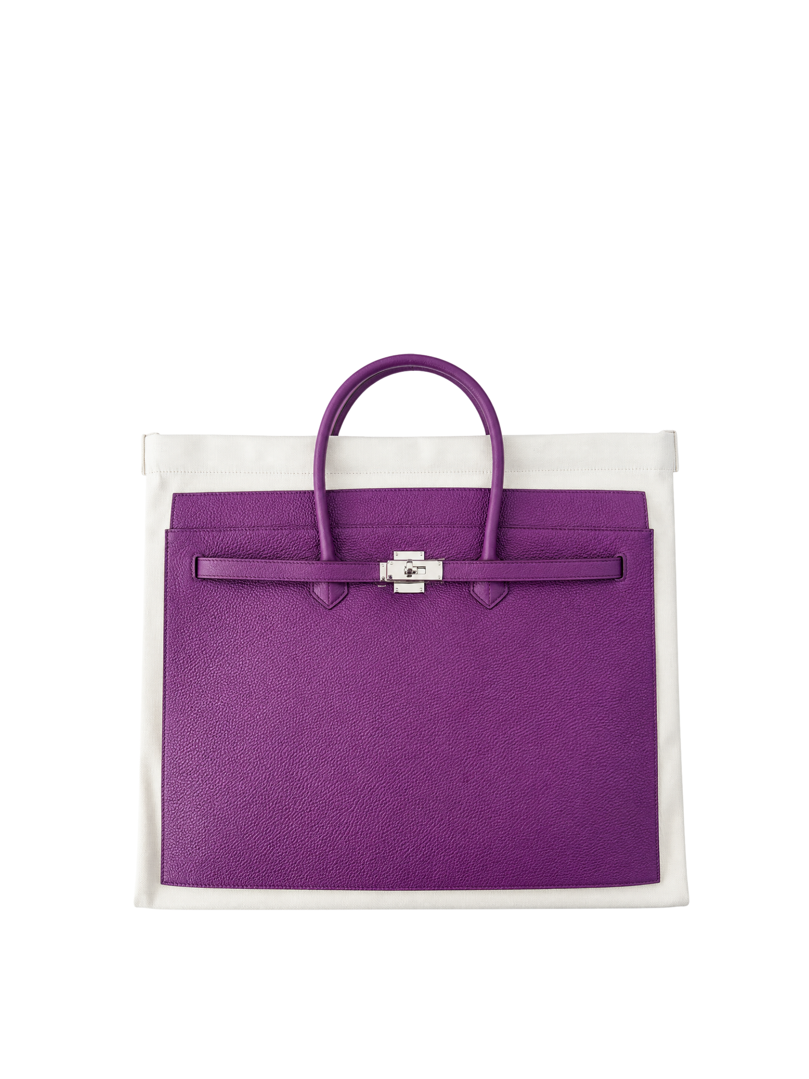 Boatkin 46 Leather Canvas Tote Bag in Violet, front view