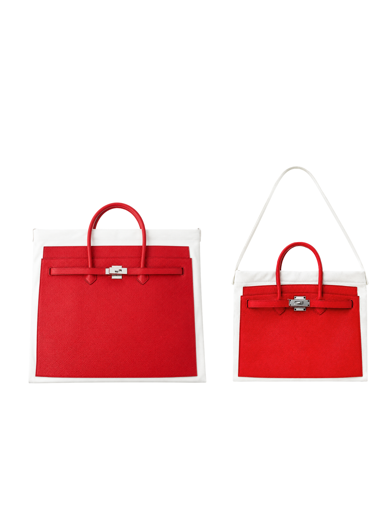 Boatkin tote bags in Cherry, size comparison