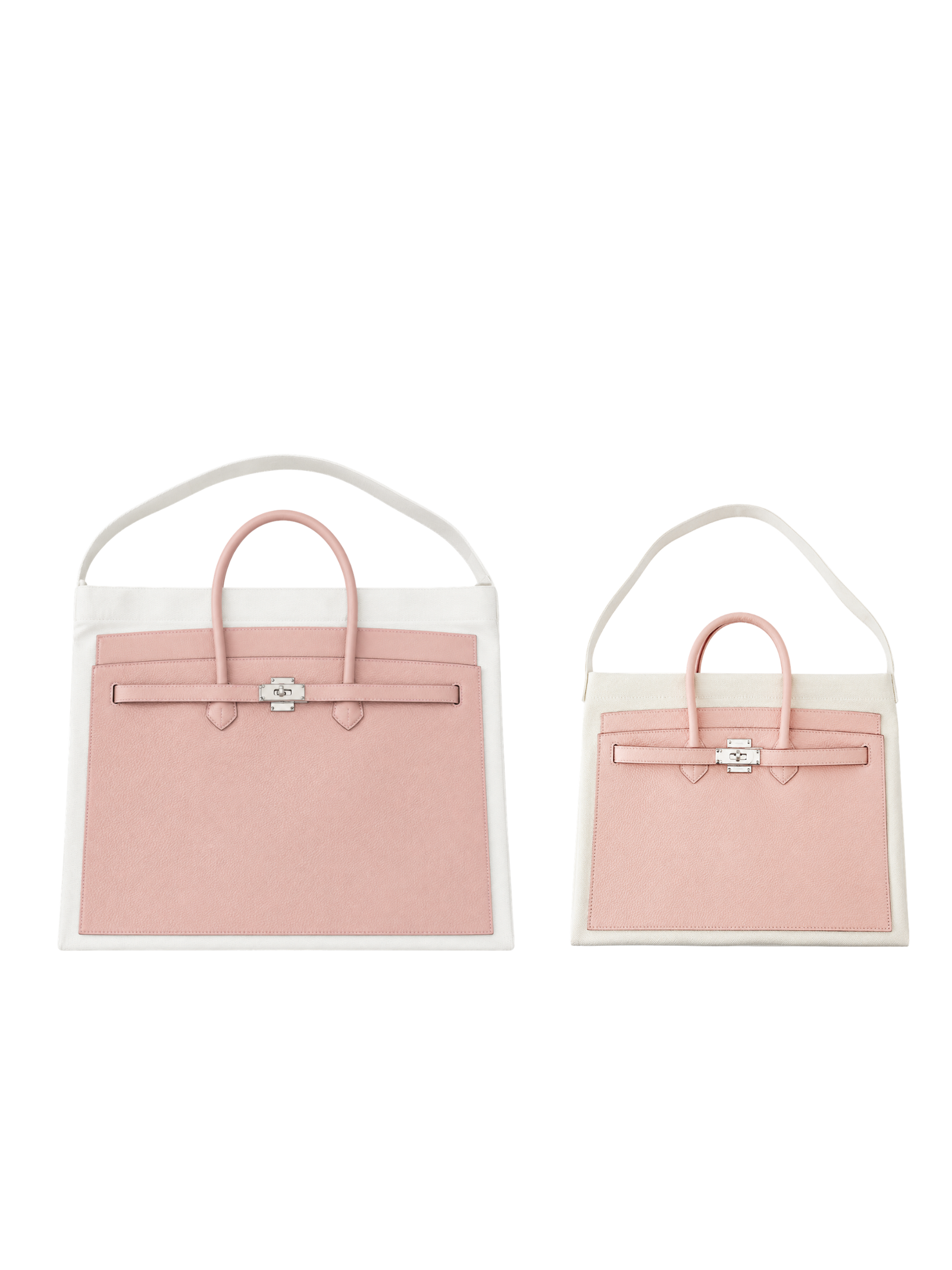 Boatkin tote bags in Blush, size comparison