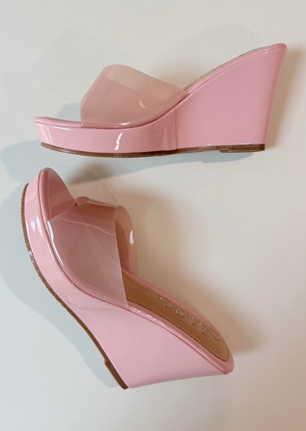 Bubblegum Jelly Wedge Sandals Blossom side view on white background