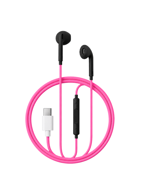 Color Pop Wired Earphones Noir product photo on white background