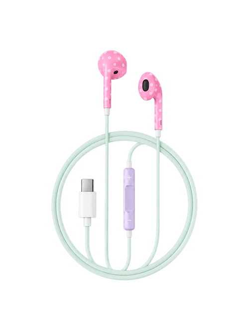Color Pop Wired Earphones Cotton Candy product photo on white background