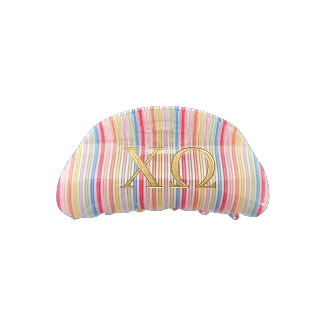 Customized Rainbow Striped Acrylic Hair Claw Clip