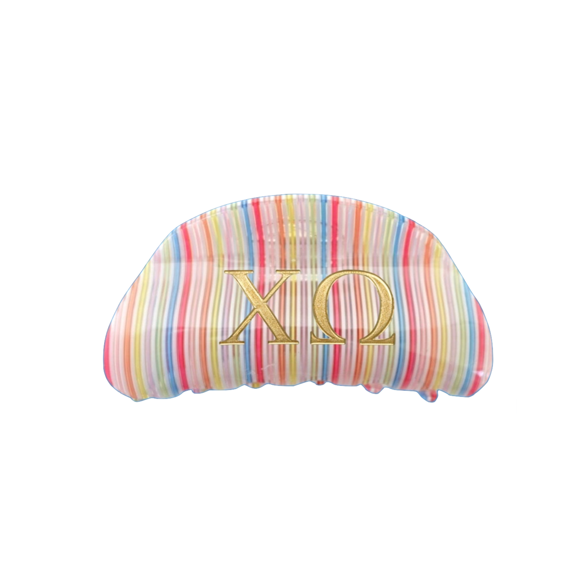 Customized Rainbow Striped Acrylic Hair Claw Clip