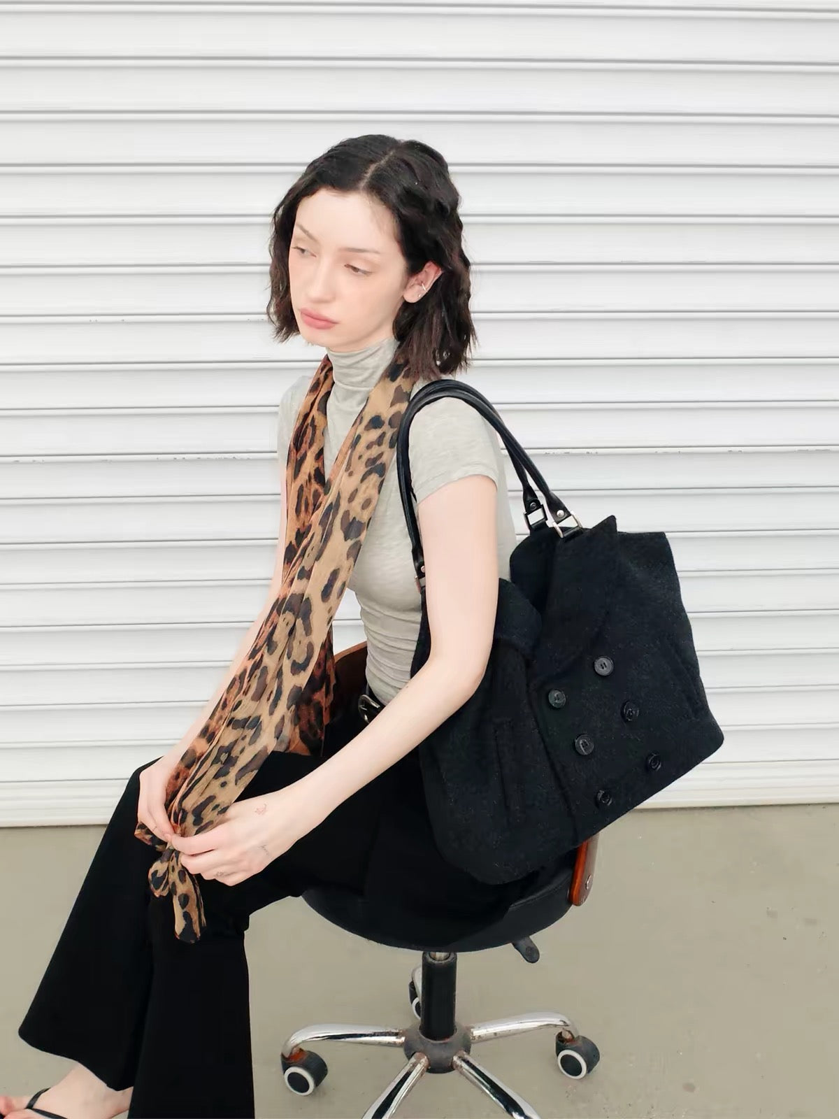 Double-Breasted Blazer Tote Bag