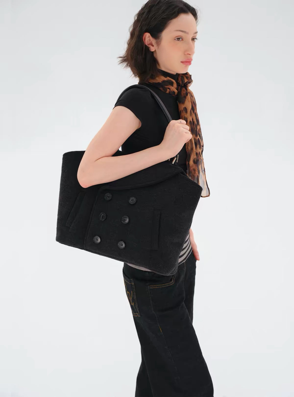 Double-Breasted Blazer Tote Bag