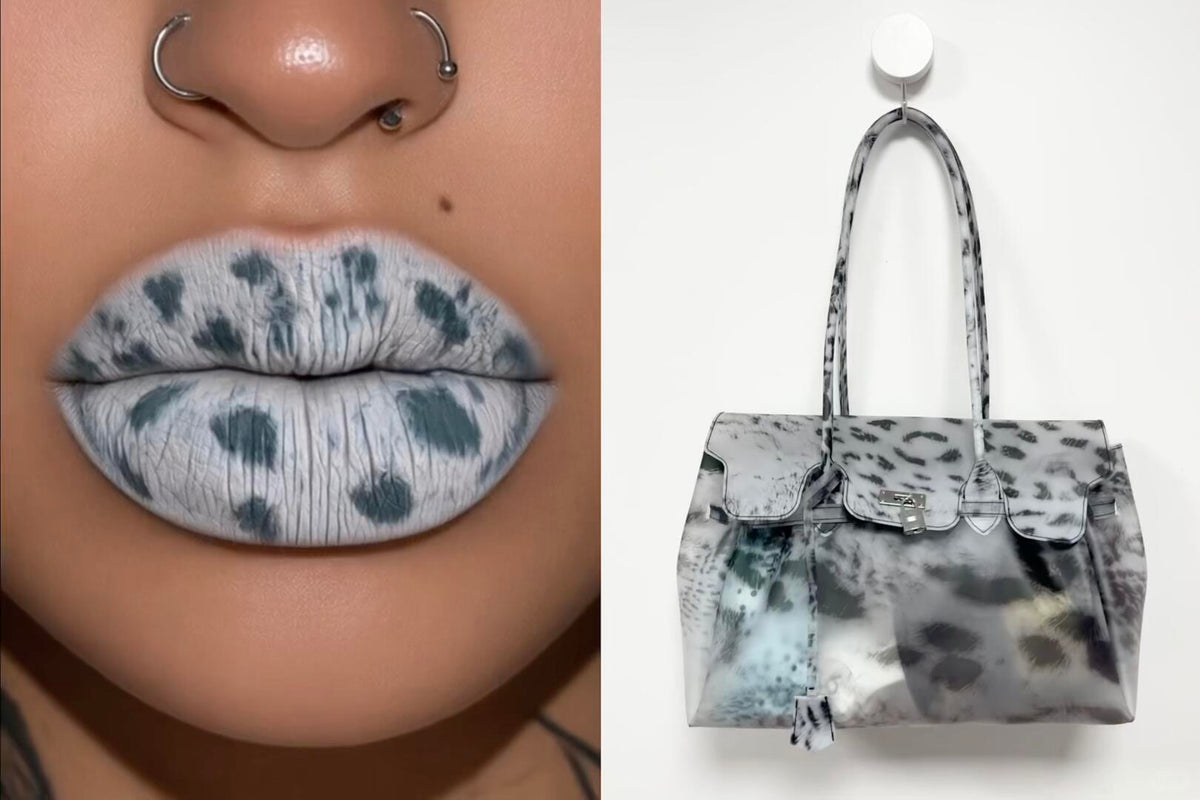 Jelly 40 Animal Bag Snow Leopard worn view