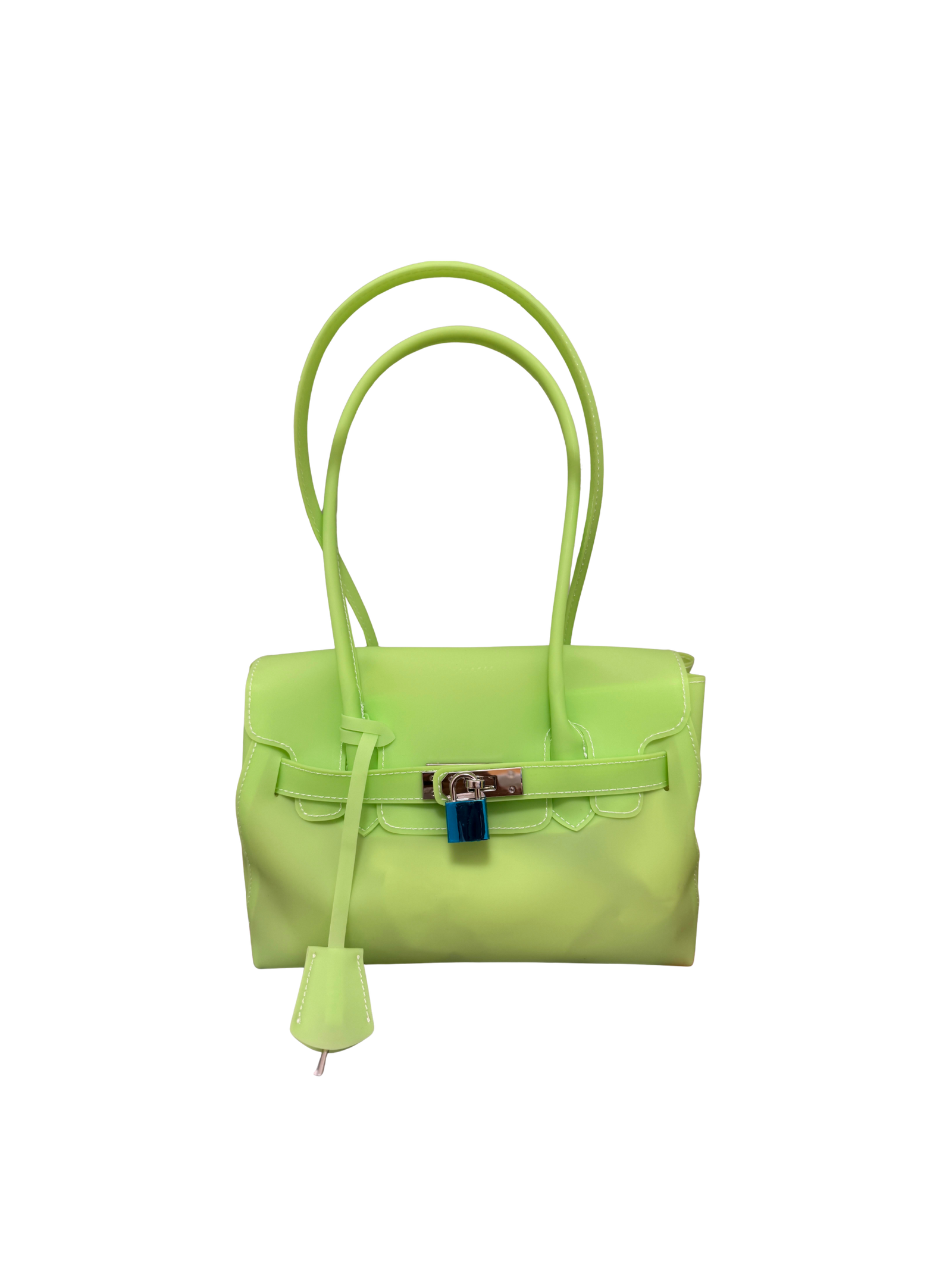 Jelly Firkin 25 Shoulder Bag Lime front view on white background