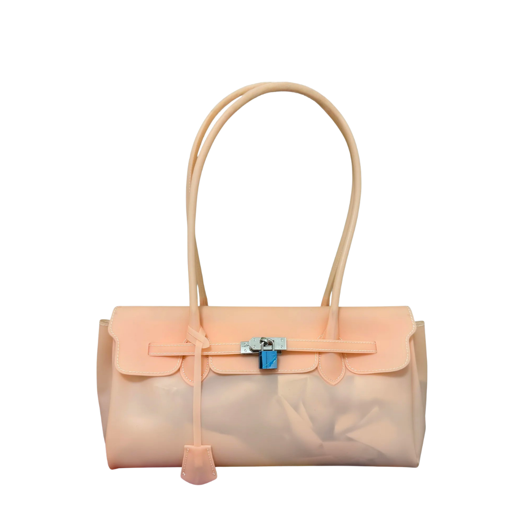 Jelly Firkin 36 JPG Shoulder Bag Coral front view on white background
