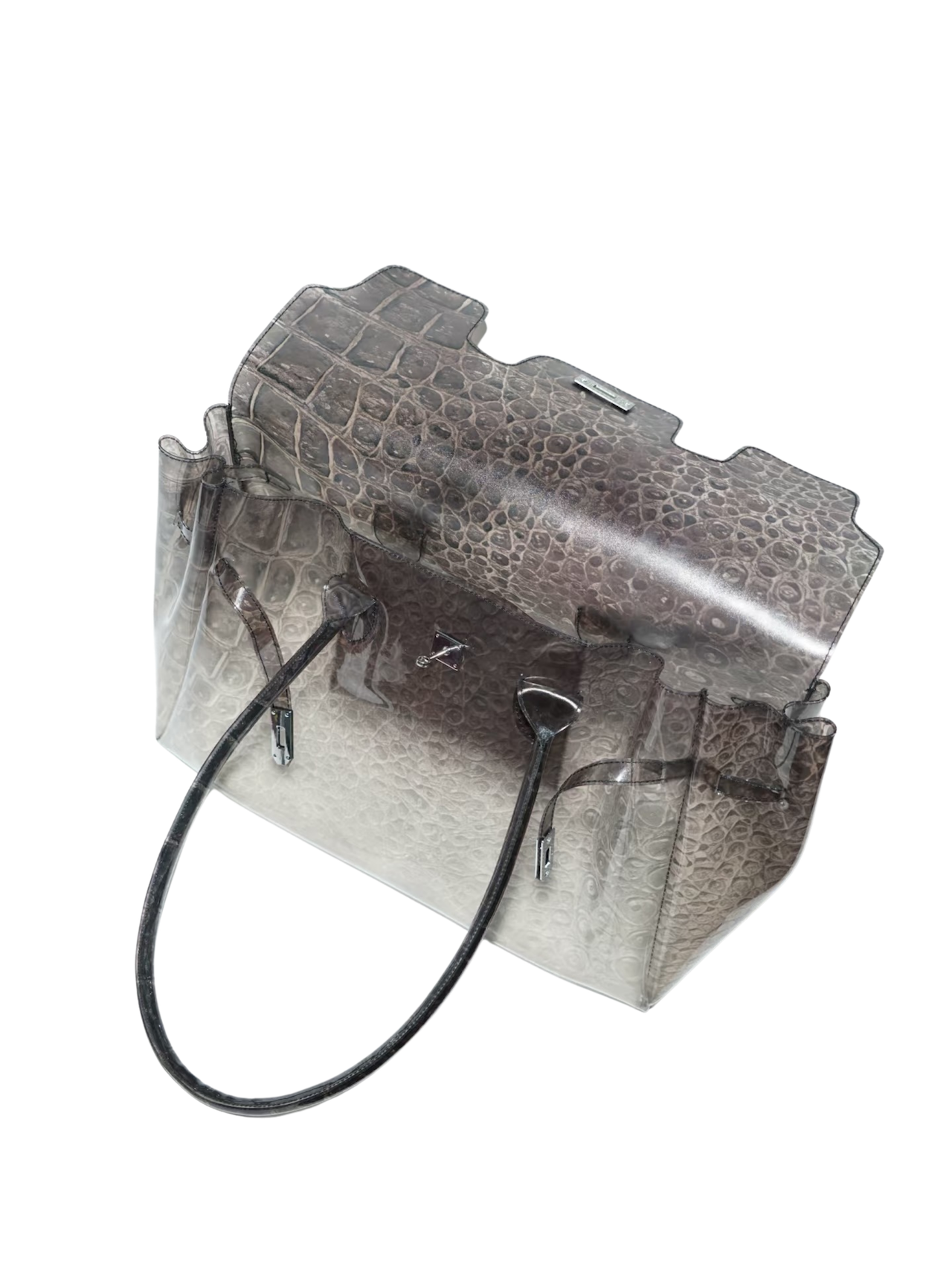 Jelly Firkin 40 Bag Croc Default Title interior view showing lining and pockets