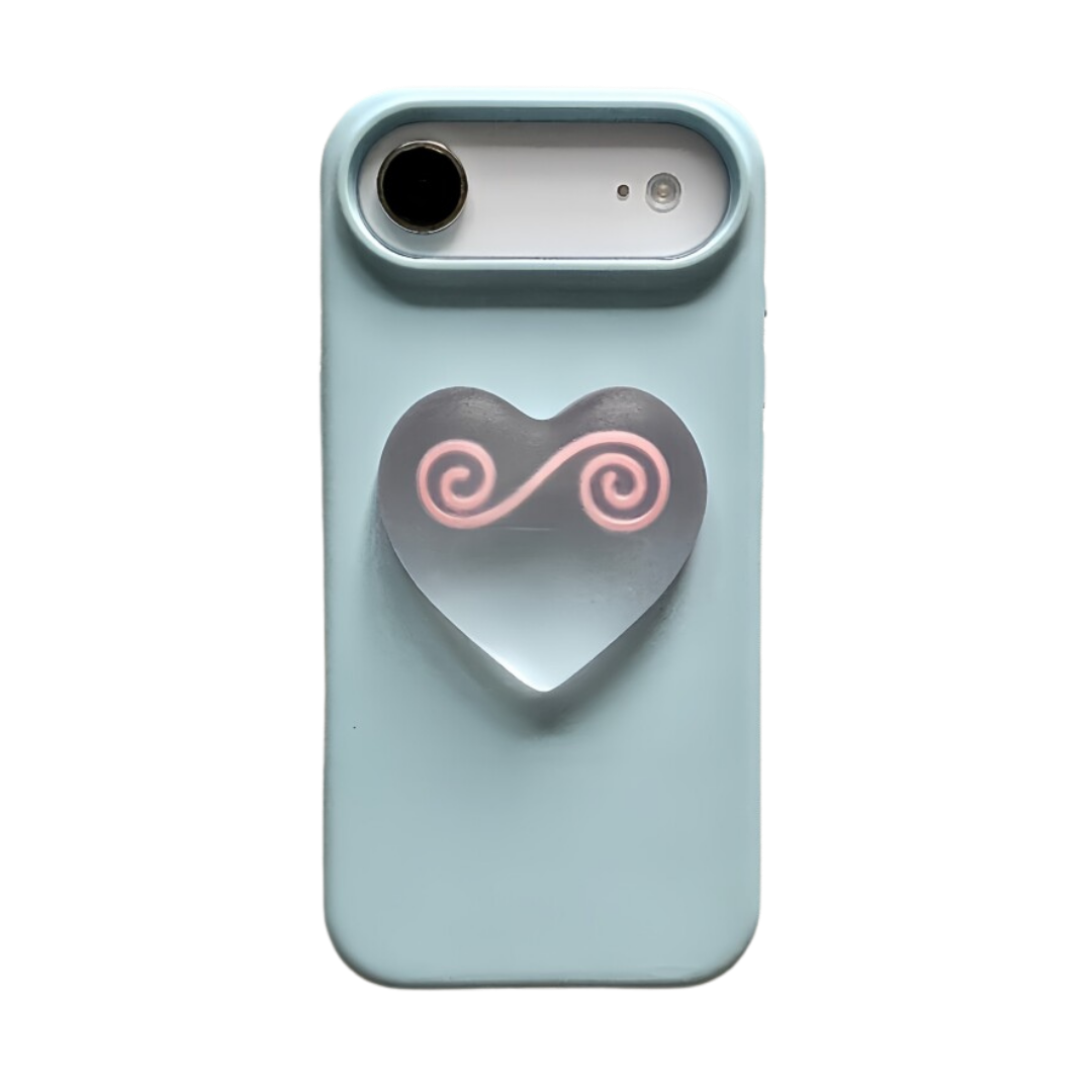Jelly Heart MagSafe Phone Grip Blush Swirl colorway front view