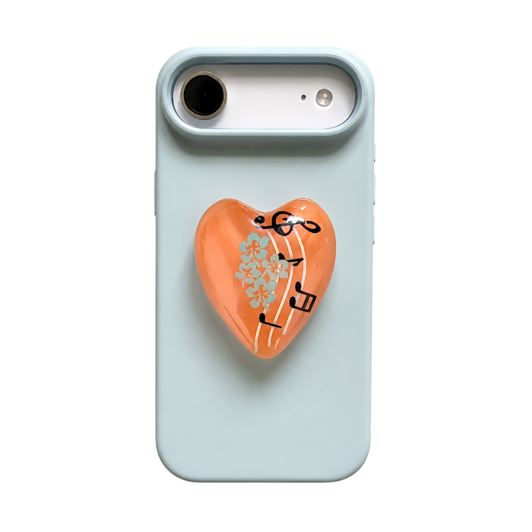 Jelly Heart MagSafe Phone Grip Sunset Hibiscus colorway front view