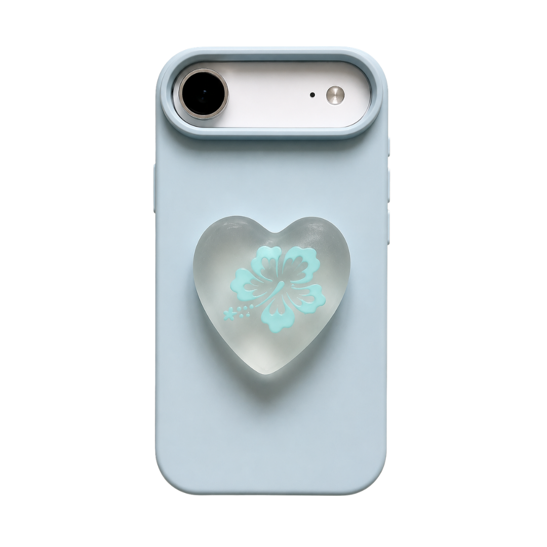 Jelly Heart MagSafe Phone Grip Frost Hibiscus colorway front view