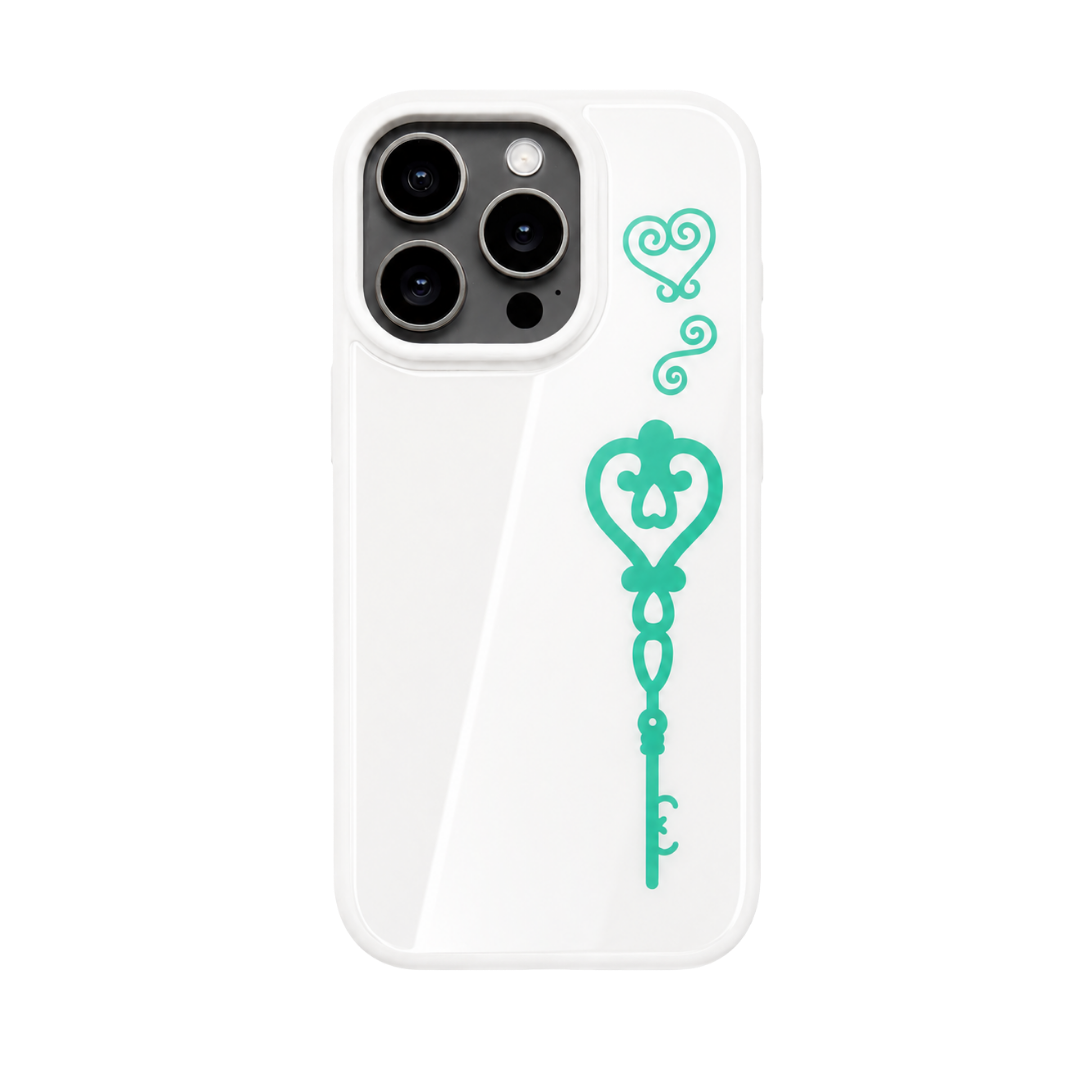 Mint Charm Key MagSafe iPhone Case Sweetheart Key gloss finish front view