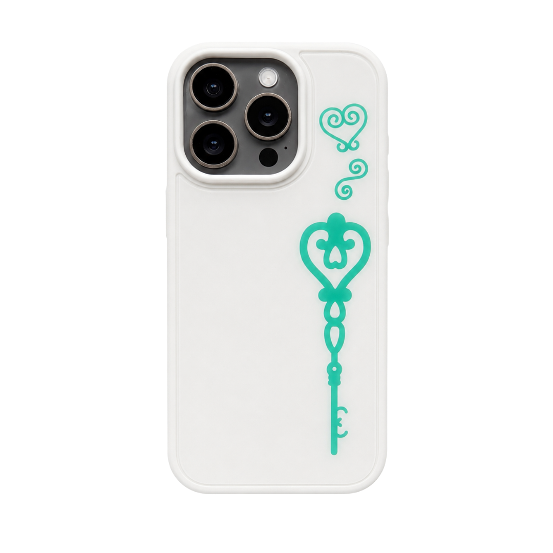 Mint Charm Key MagSafe iPhone Case Sweetheart Key matte finish front view