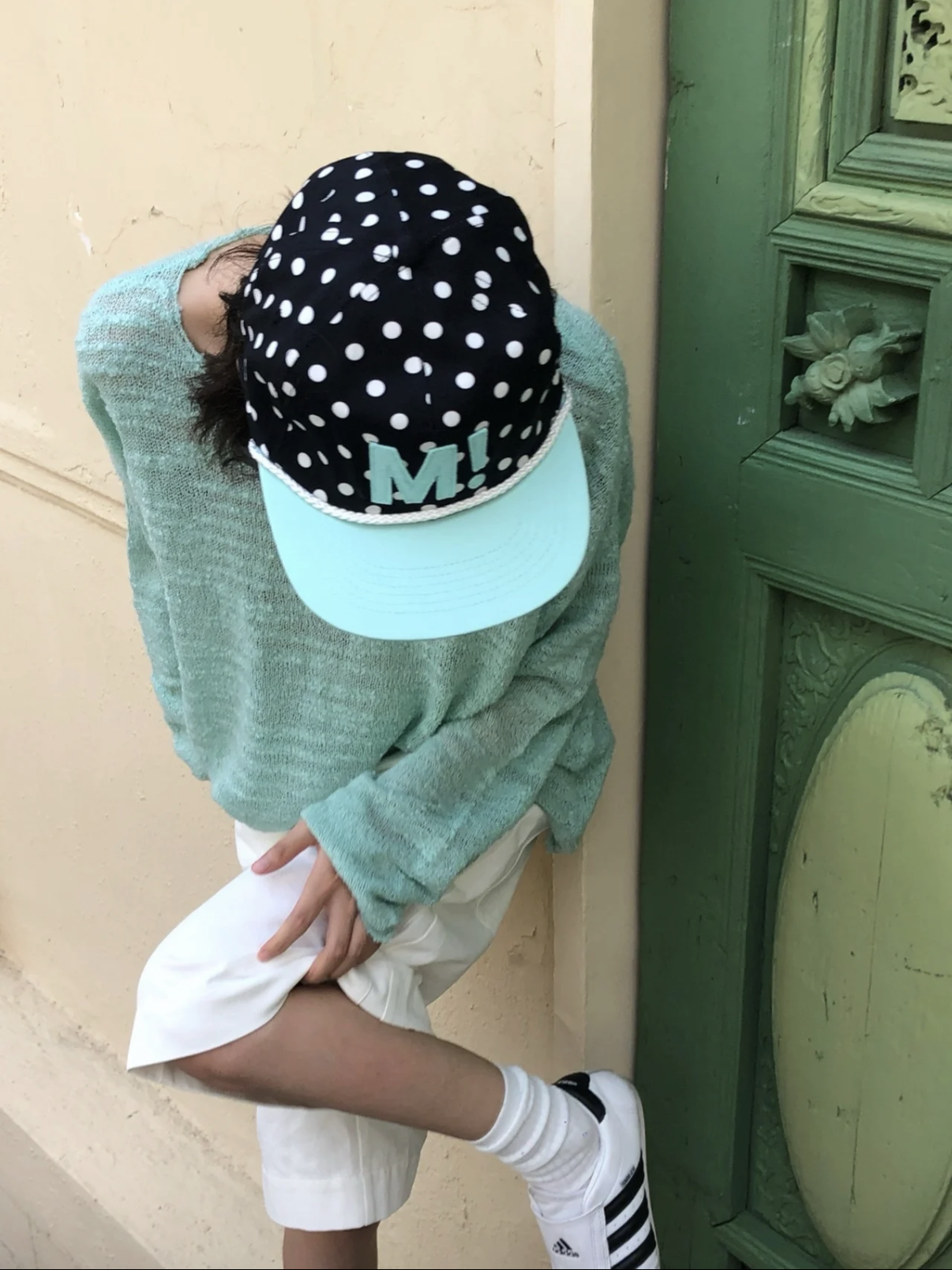 Mint Polka Dot Cap