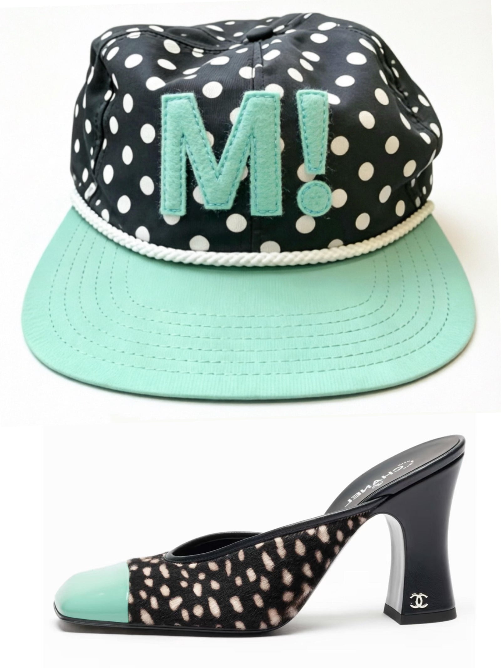 Mint Polka Dot Cap