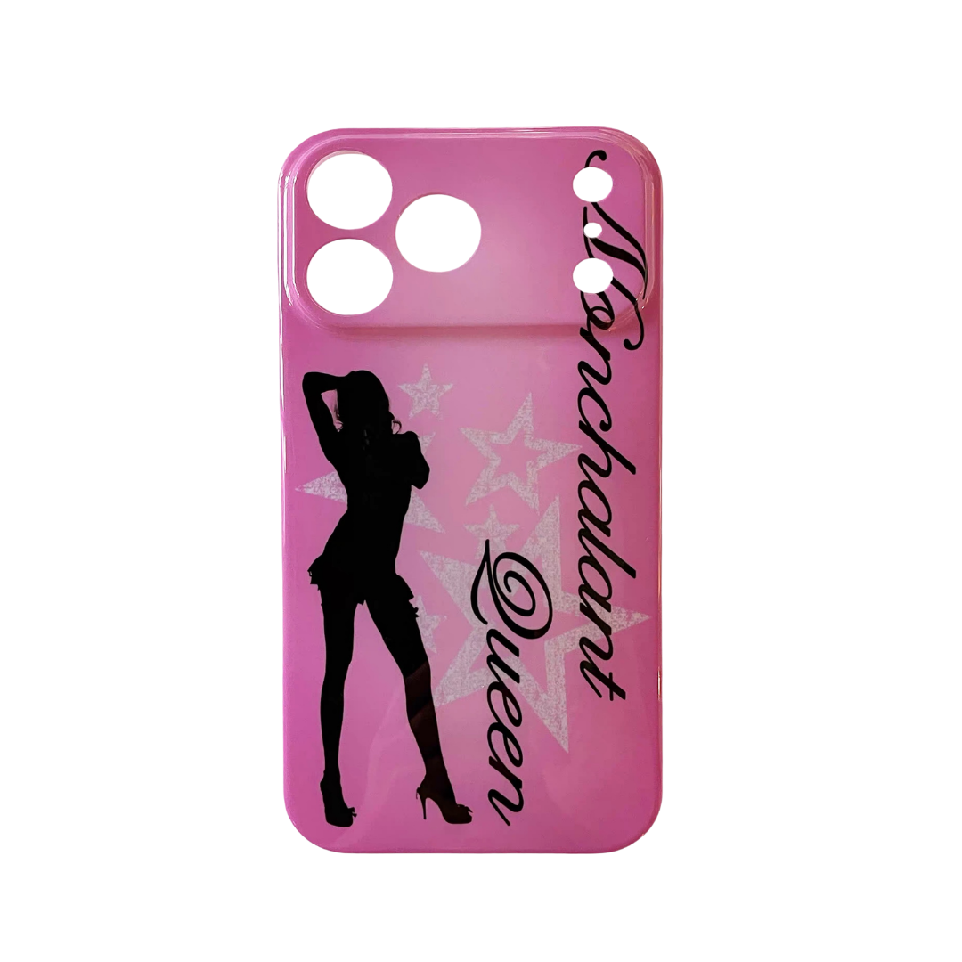Nonchalant Queen iPhone Case Bubblegum front view on white background