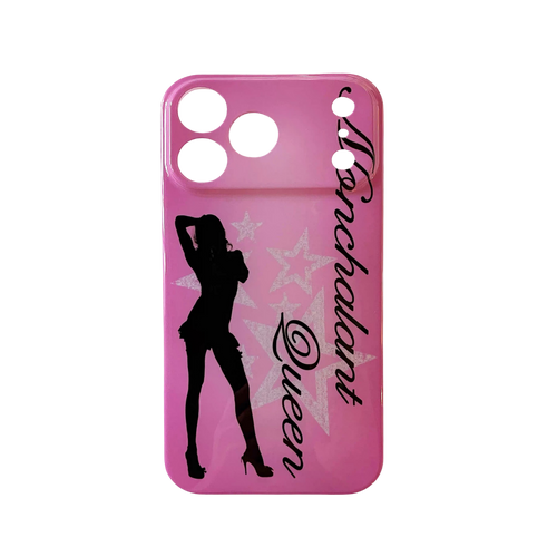 Nonchalant Queen iPhone Case Bubblegum front view on white background