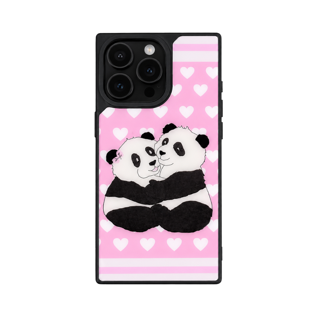 Panda Lovecore iPhone Case front view on white background