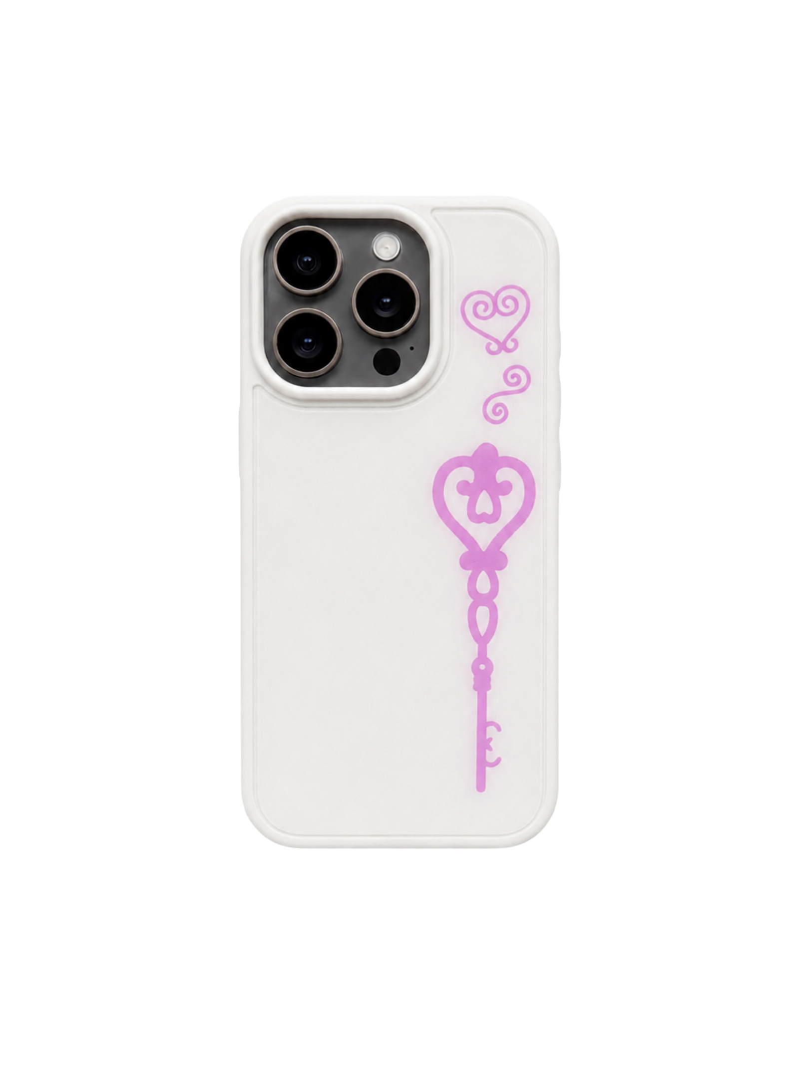 Sweetheart Key MagSafe iPhone Case Bubblegum matte finish front view on white background