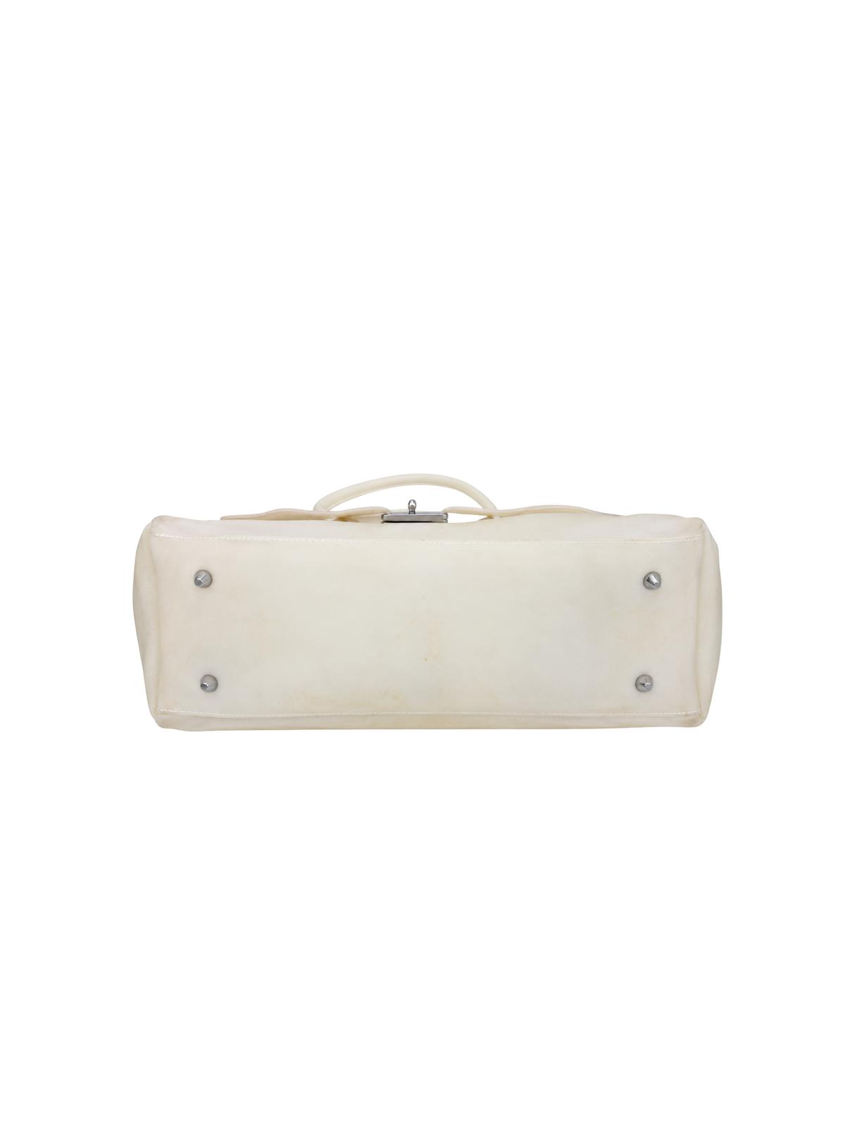 Vintage white and gray jelly tote bag – bottom view