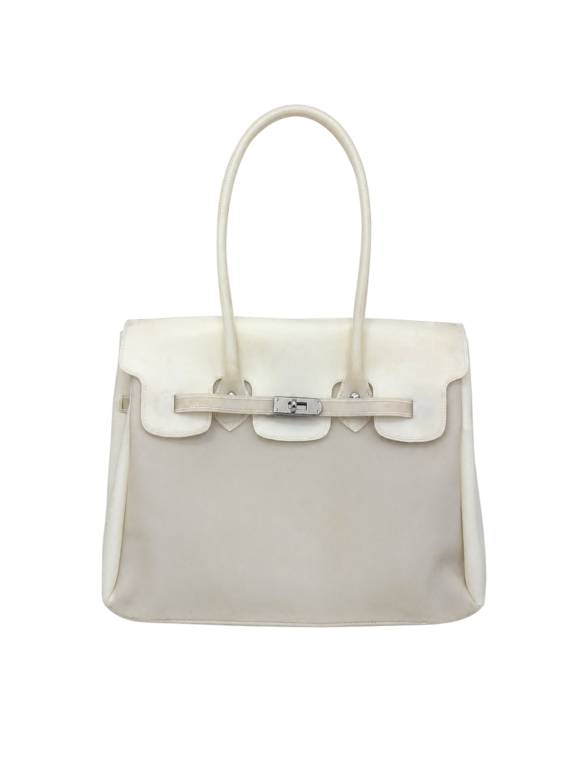 Vintage white and gray jelly tote bag – image 1