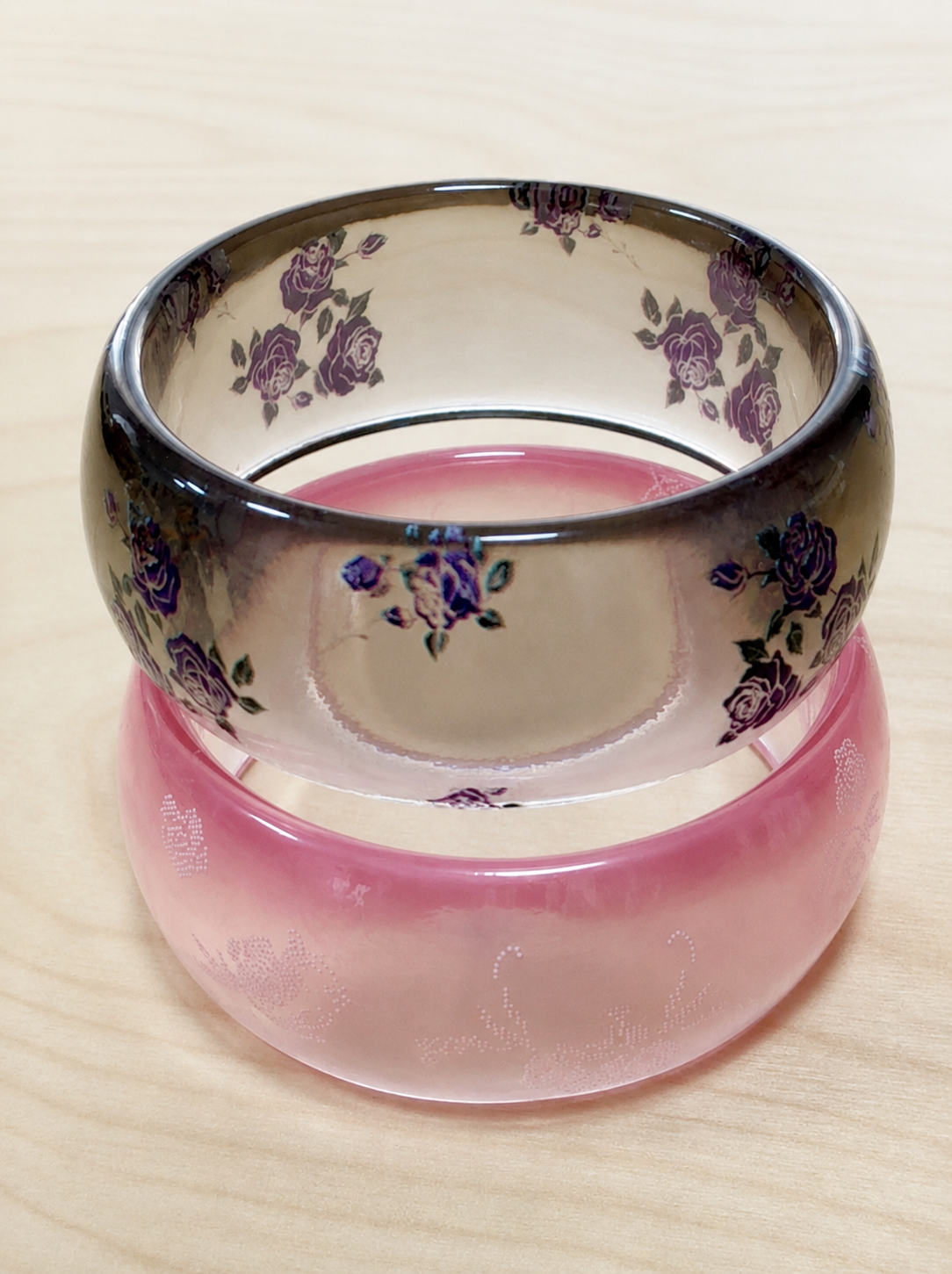 Vintage Rose Resin Bangle