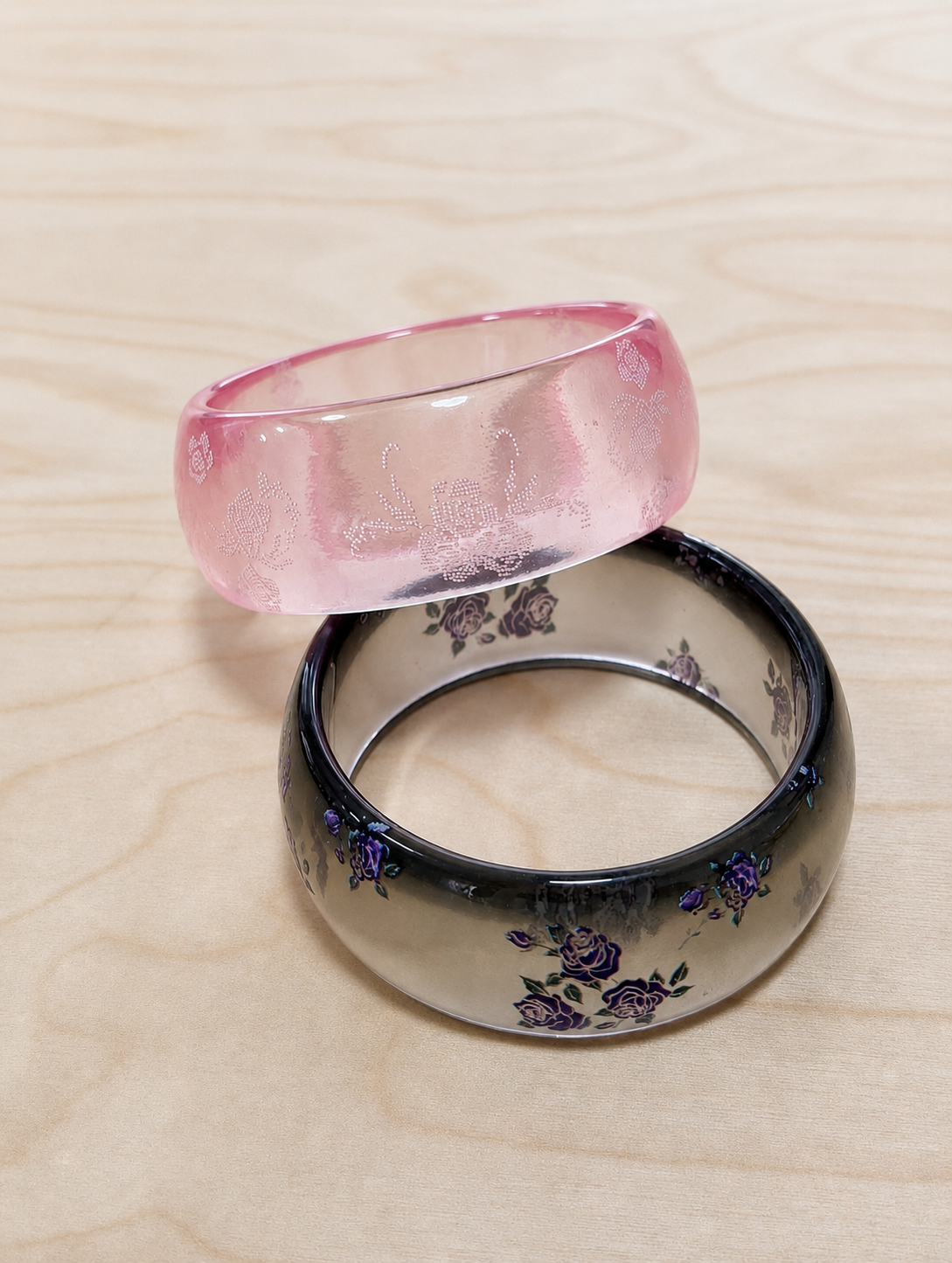 Vintage Rose Resin Bangle