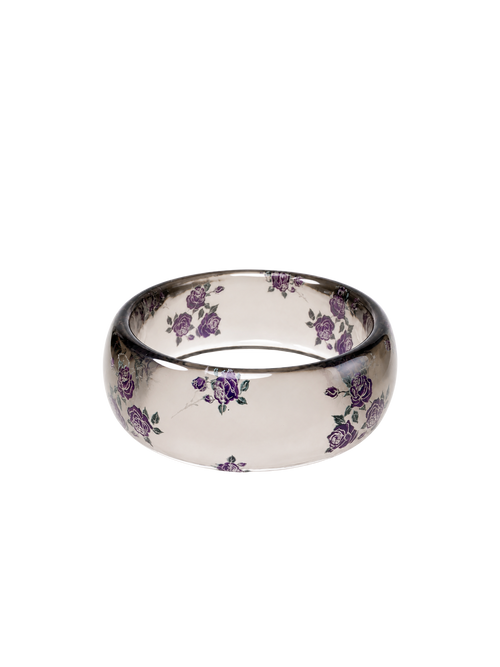 Vintage Rose Resin Bangle Smoky Rose front view