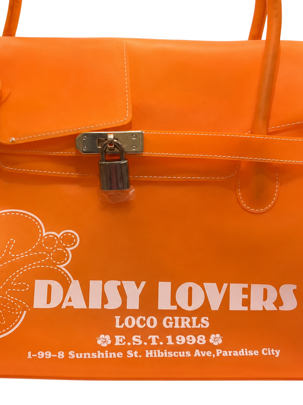Vintage tangerine Daisy Lovers jelly tote bag – image 9