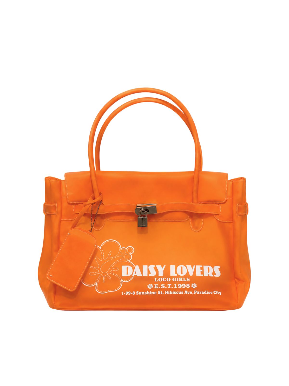 Vintage tangerine Daisy Lovers jelly tote bag – image 1