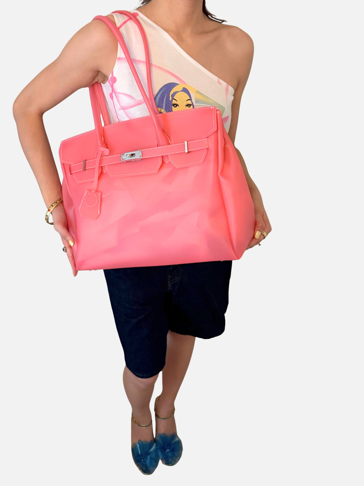 Jelly 40 TPU Bag in Watermelon, front lifestyle view