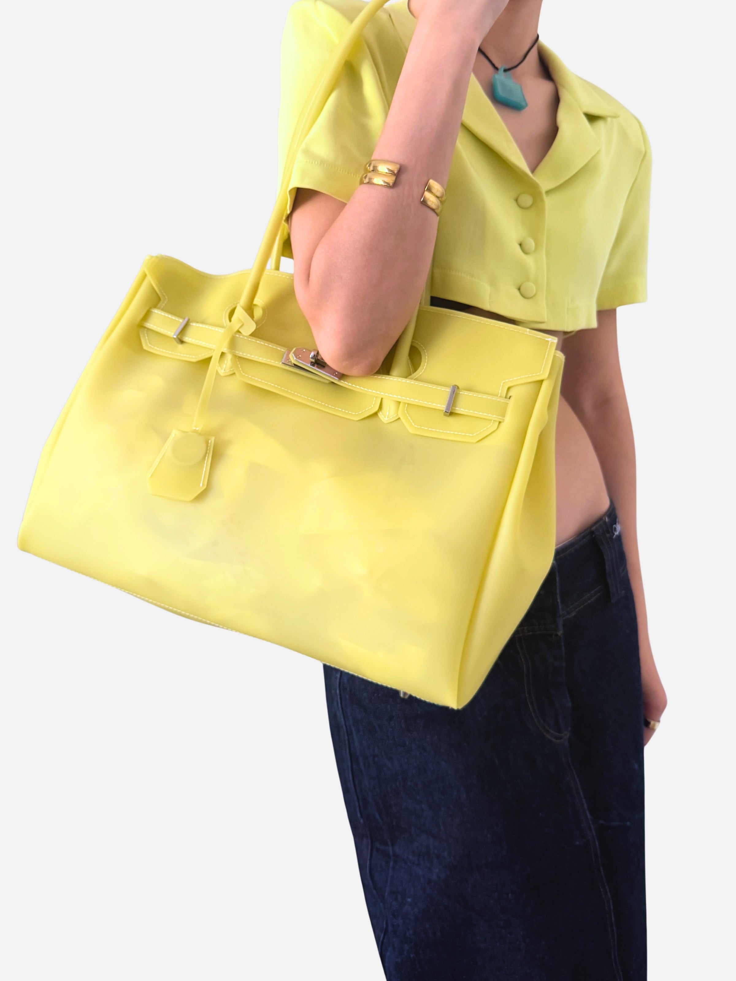 【残りわずか】Jelly Firkin ジェリーバッグ イエロー Butter Jelly Firkin 40 Bag | Oversized Jelly Tote – Hello Flower Child